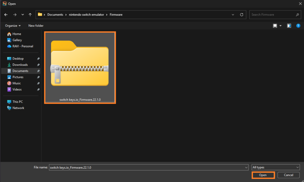 Choose Firmware File