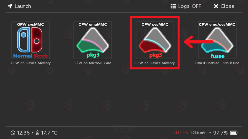 Select CFW sysMMC fss0